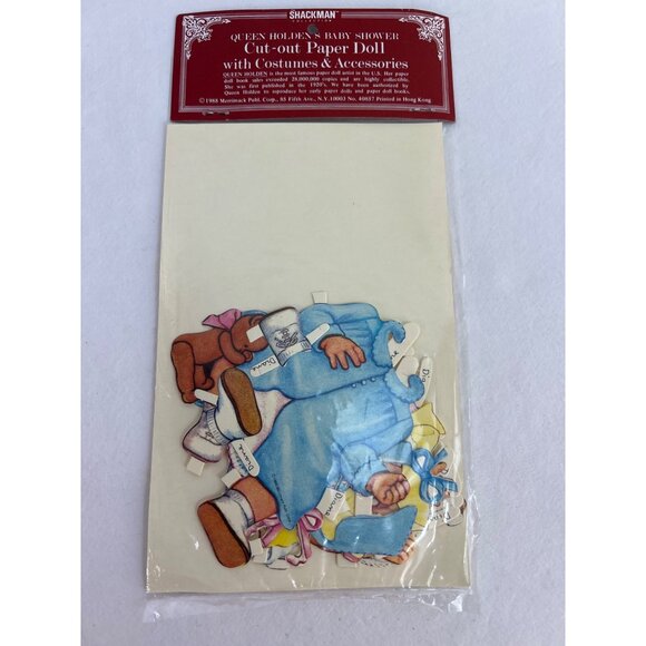 Queen Holdens Baby Shower Cut-Out Paper Doll With Costumes & Accessories - Picture 2 of 4
